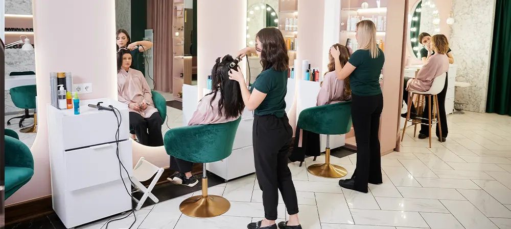Hairdressers and Makeup Artists at Beauty Salon