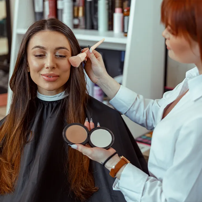 Professional Makeup Application at Salon